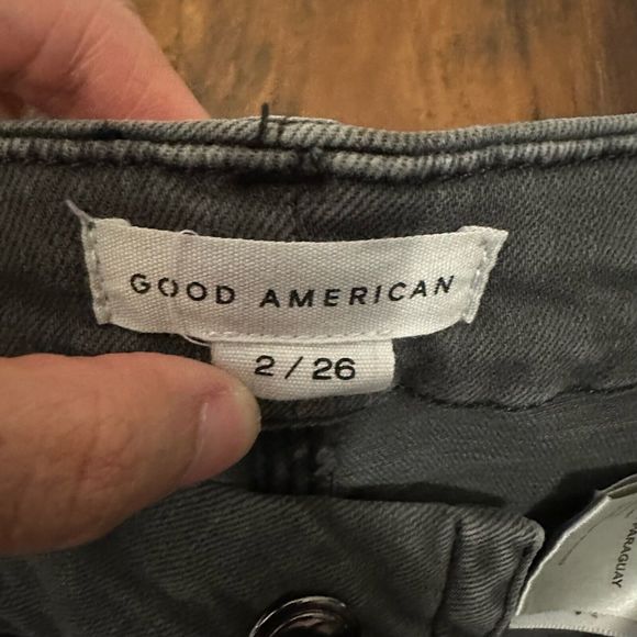 GOOD AMERICAN Good Legs Crop Chewed Hem Jeans in Black - Picture 9 of 12